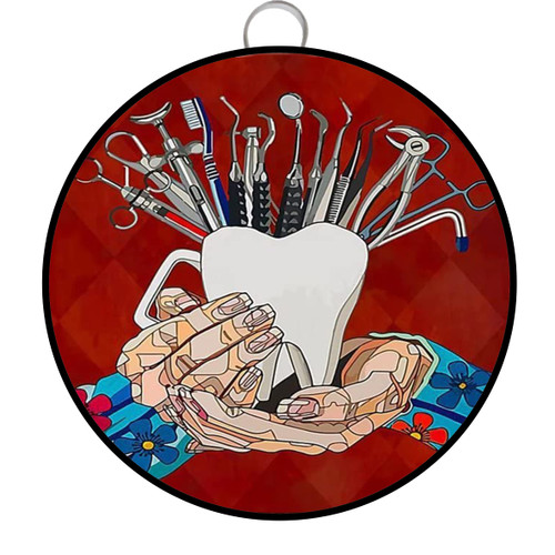 Habilboi Dentist I was Created to Create Beautiful Smile Round Metal Tin Signs Dental Clinic Office Decor Teeth Wall Decor Medical Decor Dentistry Student Graduaiton Dentist Gift 6X6inch