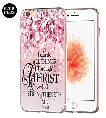 Case for iPhone 6S Plus Bible Verse Protective - Topgraph [Exact Compatible Slim Fit Clear with Design Full Coverage] Replacement Bumper for 6/6S Plus [Christian Jesus Clear Soft TPU]