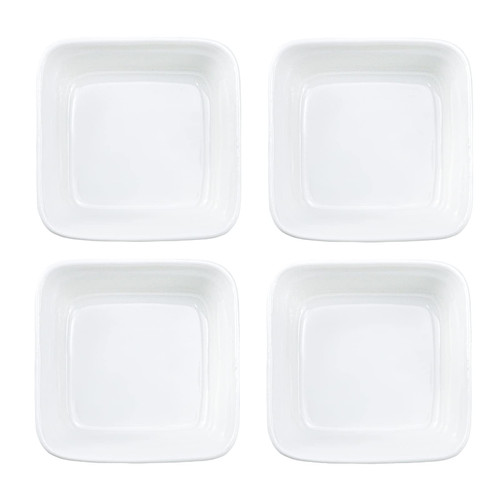 SOCOSY Square-Shaped Multipurpose Ceramic Sauce Dish Seasoning Dishes Sushi Dipping Bowl Appetizer Plates Serving Dish Saucers Bowl-Square-4 PCS