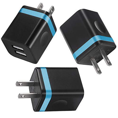 LEEKOTECH USB Wall Charger, 3-Pack 2.1A Dual Port USB Plug Charging Block Power Adapter Wall Charger Charger Block Cube Compatible with iPhone XR Xs Max X 8 7 6S Plus, Samsung, HTC, ZTE, Moto, More LEEKOTECH USB Wall Charger, 3-Pack 2.1A Dual Port USB Plug Charging Block Power Adapter Wall Charger Charger Block Cube Compatible with iPhone XR Xs Max X 8 7 6S Plus, Samsung, HTC, ZTE, Moto, More