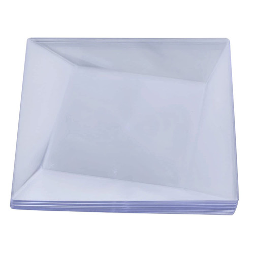 Party Essentials 20-Count Hard Plastic 6.5" Twisted Square Dessert/Appetizer Plates, Clear