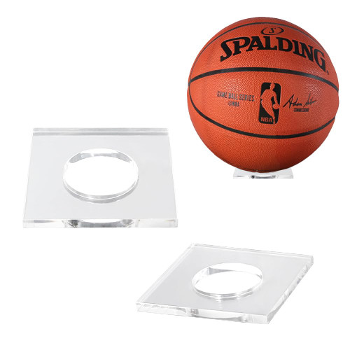 2 Clear Acrylic Display case Ball Stand for Display of Sports Memorabilia, Ideal for Collectibles and Souvenir Display(2 Ball Stand)