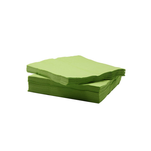 Party Essentials Paper 2-Ply Square Color Napkins, 9.875" x 9.875" Cocktail Beverage, 96-Count, Bright Green
