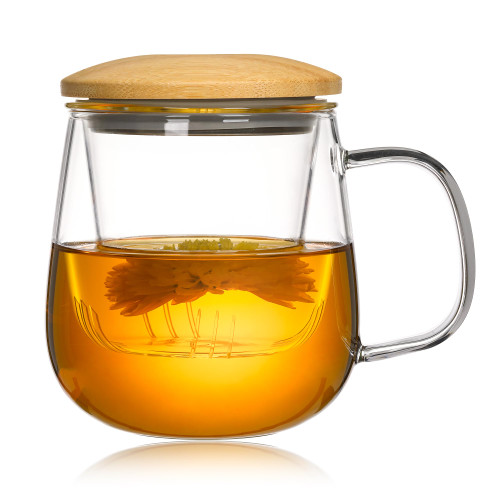 onepeng Glass Tea Cup with Infuser and Lid,17oz/ 500ml Borosilicate Glass Large Tea Mug with Infuser,Clear Tea cups for Loose Leaf Tea,Blooming Tea,Tea Bag (Bamboo Lid Teacup) onepeng Glass Tea Cup with Infuser and Lid,17oz/ 500ml Borosilicate Glass Large Tea Mug with Infuser,Clear Tea cups for Loose Leaf Tea,Blooming Tea,Tea Bag (Bamboo Lid Teacup)