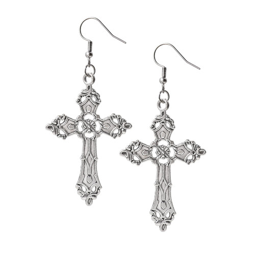 Sacina Gothic Cross Earrings, Zinc Alloy Cross Dangle Earrings, Goth Jewelry Gift for Women Sacina Gothic Cross Earrings, Zinc Alloy Cross Dangle Earrings, Goth Jewelry Gift for Women