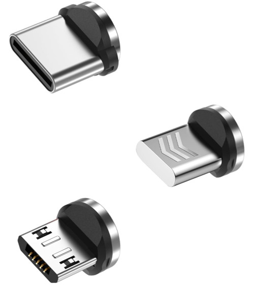 EndlesShine 1 Pin Magnetic Charging Cable Tips Connectors for Type C Android Devices (5 Pack), Magnetic Phone Cable Adapter (Type-C + iProducts +Micro Adapters)
