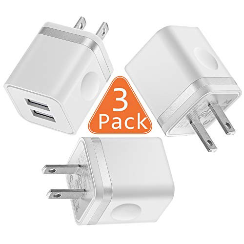 LEEKOTECH USB Wall Charger, 3-Pack 2.1A Dual Port USB Plug Power Adapter Wall Charger Charging Block Cube Compatible with iPhone XR Xs Max X 8 7 6 Plus 5 4, Samsung, LG, ZTE, Moto, Android Phone More LEEKOTECH USB Wall Charger, 3-Pack 2.1A Dual Port USB Plug Power Adapter Wall Charger Charging Block Cube Compatible with iPhone XR Xs Max X 8 7 6 Plus 5 4, Samsung, LG, ZTE, Moto, Android Phone More