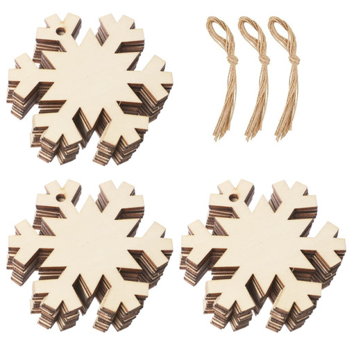 Wooden Snowflake Pendants Christmas Tree Hanging Ornaments Wood Slices Christmas Pendants for DIY Crafts Christmas Tree Decorations Wooden Snowflake Pendants Christmas Tree Hanging Ornaments Wood Slices Christmas Pendants for DIY Crafts Christmas Tree Decorations