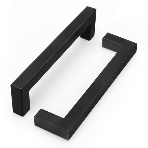 goldenwarm 2 Pack Cabinet Pull Black Pulls Black Cabinet Pulls - LSJ12BK128 Kitchen Hardware for Cabinets Drawer Pulls Kitchen Door Handles for Cabinets