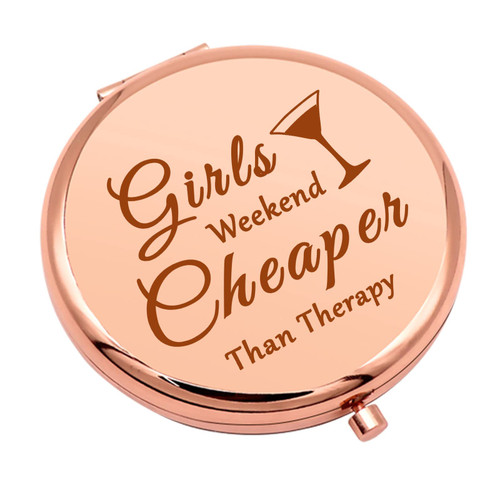 Girls Weekend Gifts for Women Compact Makeup Mirror for Girls Sister Bestie Travel Gifts for Friend Bachelorette Party Gift Getaway Gift Friendship Gift Folding Makeup Mirror Christmas Birthday Gifts