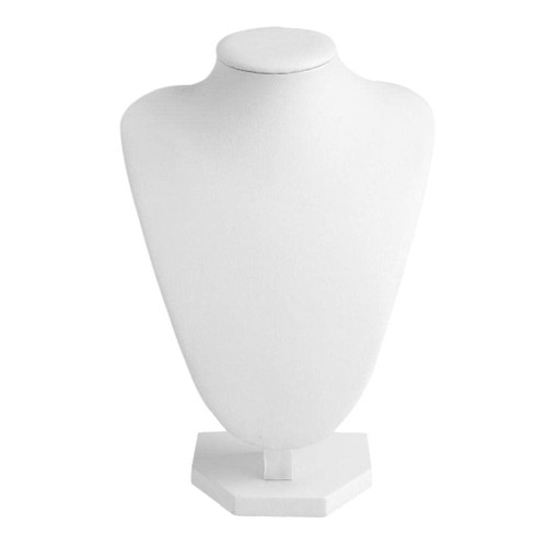W-LOVE Faux Leather Mannequin Jewelry Necklace Display Holder Neck Bust Stand Showcase Large Plate Stand
