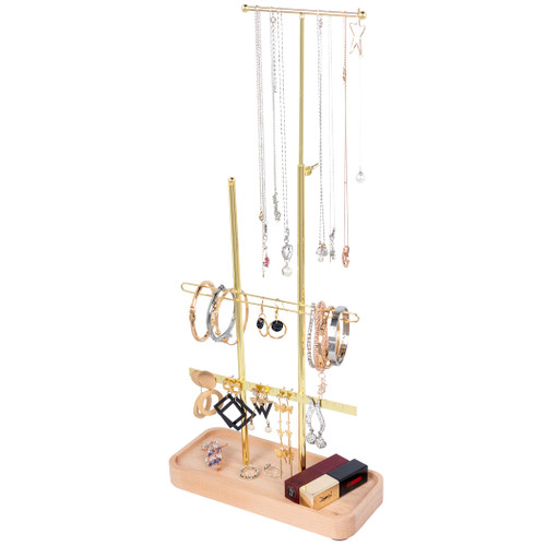 Tektalk Jewelry Stand Jewelry Organizer Jewelry Rack Tree Display Stand Holder for Necklaces, Bracelets, Earrings and Rings - Gold Tektalk Jewelry Stand Jewelry Organizer Jewelry Rack Tree Display Stand Holder for Necklaces, Bracelets, Earrings and Rings - Gold