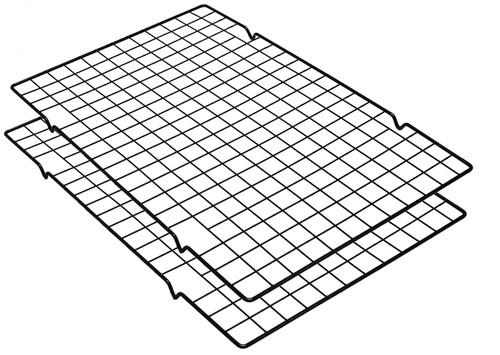 VNIMTI Cooling Rack 2 Sets, Cookie Cooling Wire Racks for Cooking, Baking, Roasting, Grilling, Drying, Oven Safe Grill Rack, 16" * 10" Large Squares Grids