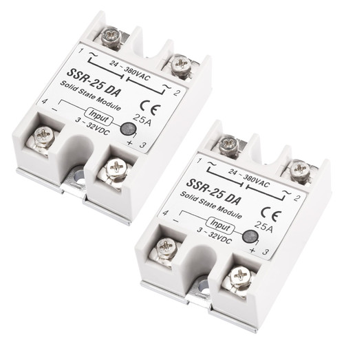 FORIOT 2Pcs SSR-25DA Solid State Relay DC to AC 5A 3-32V DC Solid State Relay Module