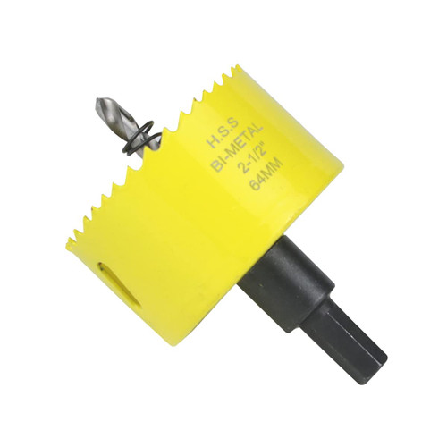 64mm 2-1/2 inch Hole Saw,HSS Bi-Metal Hole Cutter with Arbor Mandrel for Cutting Steel,Aluminium,Brass,Copper,Zinc,Tin,Wood