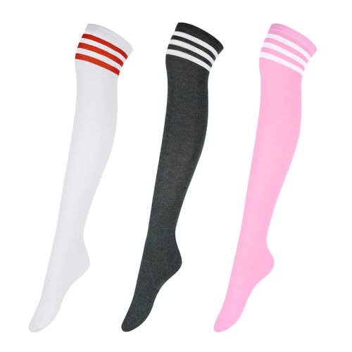 Intgoodluckycc Thigh High Socks, Striped Long Knee High Socks for Women, Cute Womens Over The Knee Socks Stockings (3 Pairs, Mixed Colors 2) Intgoodluckycc Thigh High Socks, Striped Long Knee High Socks for Women, Cute Womens Over The Knee Socks Stockings (3 Pairs, Mixed Colors 2)