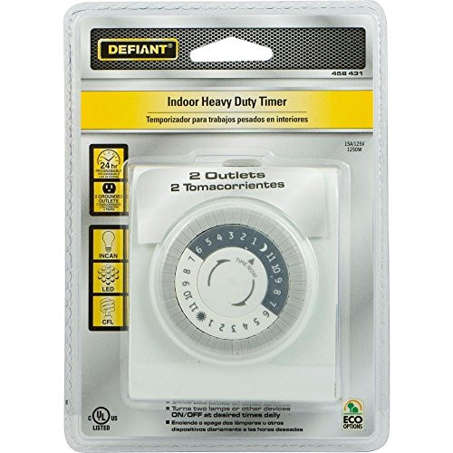 15-Amp 24-Hour Plug-In Heavy Duty Mechanical Pin Timer with 2 Grounded Outlets
