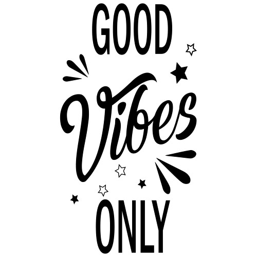 Good Vibes Only School Classroom Words and Saying Inspirational Quote Motivational Office Vinyl Decor Wall Art Decal Stickers