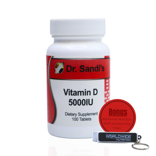 Dr. Sandi's Vitamin D 5000 IU - D3 5000 IU for Health, Boost Immunity & Embrace Vitality - Oil-Free Vitamin D3 5000 IU Formula for Optimal Longevity & Strength - D3 Vitamin 100 Count Supplement Tablet