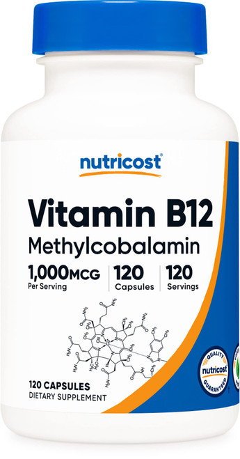 Nutricost Vitamin B12 (Methylcobalamin) 1000mcg, 120 Capsules - Vegetarian, Non-GMO & Gluten Free B12 Supplement