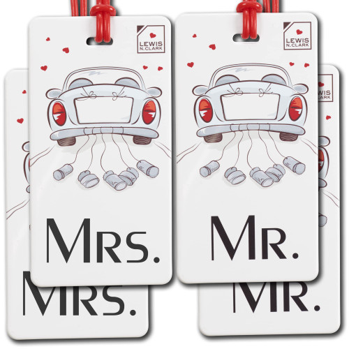 Lewis N. Clark Travel Accessories Name or Luggage Tags & Identifiers for Suitcases, Women + Men, Mr and Mrs