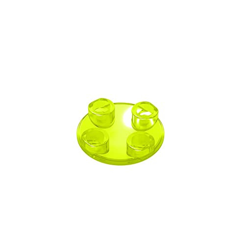 Eske Kouri Gobricks GDS-608 Slide Shoe Round 2X2 Compatible with Lego 2654 54196 All Major Brick Brands Toys Building Blocks Technical Parts Assembles DIY (49 Trans-Neon Green(141),50 PCS)