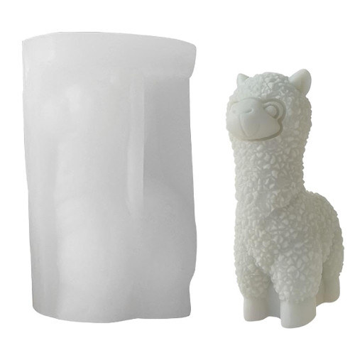 Silicone Mold 3D Little Alpacas Animal Candle Resin Gypsum Soap Making Tool DIY Chocolate Baking Mold Home Decoration Animal Scented Candle Silicone Mold