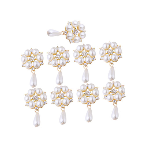 Didiseaon 10pcs Earrings Backs for Studs Jewelry Accessories Rhinestone Dangle Earrings Beaded Pearls for Crafts Stud Earrings Fashion Dangle Earrings Pearl Paste Alloy Pearl Patch Brooch