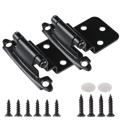 10 Pack Soft Close Cabinet Hinges 3/8 Inch Overlay Concealed Matte Black Kitchen Cabinet Hinges 3/8" Inset Cabinet Hinges for Cabinet Doors Self Closing Hinges for Kitchen Cabinets RV Hardware Hinges