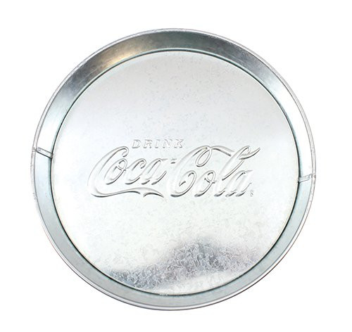 TableCraft's Coca-Cola Round Serving Platter 8.375" x 1.25", Silver