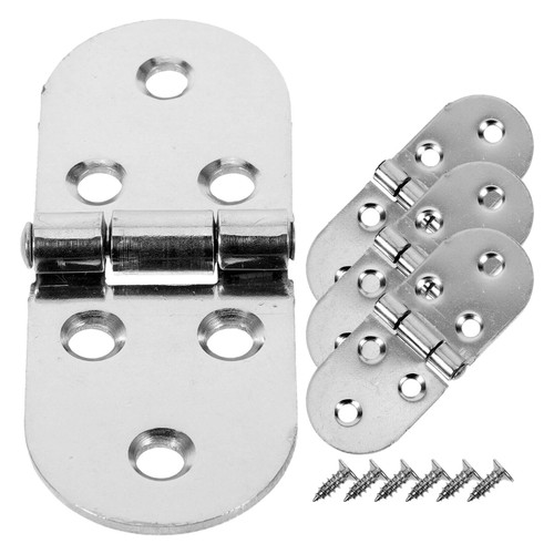 DOITOOL Interior Door Hinges 4PCS Stainless Steel Folding Flip Hinge for Table Sewing Machine Hinge with Screws for Cabinet Doors and Folding Table Cabinet Hinge Semicircle Hinges