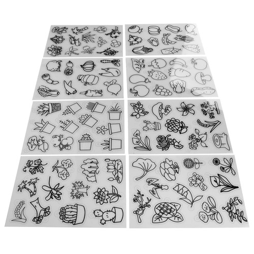 Cosiki 8 Pieces Shrink Plastic Sheets,Shrinky Dink Paper, Beautiful Patterns Multi Pattern Heat Shrinky Art Paper for DIY Jewelry Toys,shrinky Dink Sheets Plastic(Vegetables&Plant)