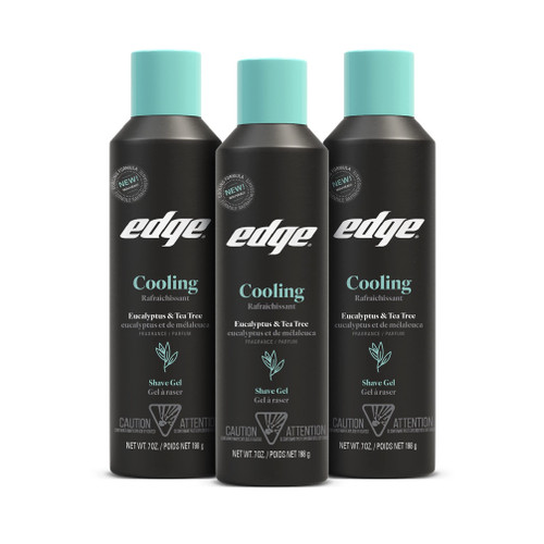 Edge Shave Gel for Men, Cooling Eucalyptus & Tea Tree, 7oz (3 Pack) - Shaving Gel For Men That Moisturizes, Protects and Soothes To Help Reduce Skin Irritation