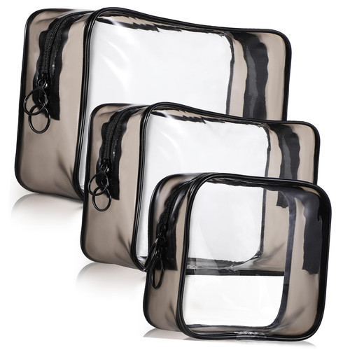 Beavorty 3pcs makeup storage bag clear toiletry bag travel organizer pouch travel cosmetic containers clear cosmetics bag travel container travel makeup pouch Travel Makeup Case suitcase