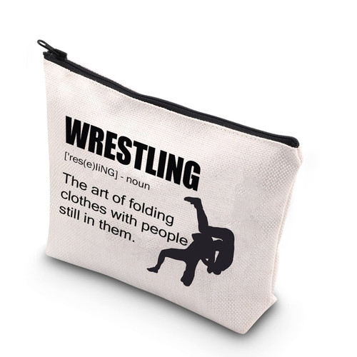 BDPWSS Wrestling Makeup Bag Wrestler Gift Wrestling Coach Gift Wrestling Lover Travel Pouch Wrestling Definition Gift (Wrestling defin)