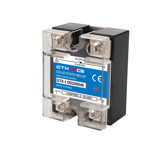 Solid State Relay SSR-40DD 40A DC to DC Input 3-32VDC to Output 12-220VDC Single Phase Plastic Cover