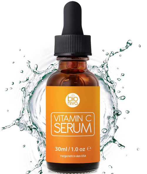 Bioniva Vitamin C Serum for Face Vitamin E, Hyaluronic Acid. Vegan, Organic Anti Wrinkle & Anti Aging Serum. Reduce Wrinkles & Fine Lines & Stimulate Collagen. Dermaroller Microneedling 1oz