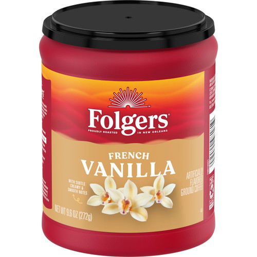 Folgers French Vanilla Flavored Ground Coffee, 9.6oz