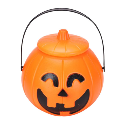 NOLITOY Pumpkin Candy Bucket, 6.3 inches Halloween Pumpkin Bucket, Trick or Treat Pumpkin Bucket Jack O Lantern Candy Basket Halloween Party Supply