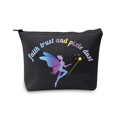 CMNIM Faith Trust and Pixie Dust Pixie Fairytale Cosmetic Makeup Bag Fairy Pixie Inspired Gift Zipper Travel Pouch Bag (pixie gift Makeup Bag) CMNIM Faith Trust and Pixie Dust Pixie Fairytale Cosmetic Makeup Bag Fairy Pixie Inspired Gift Zipper Travel Pouch Bag (pixie gift Makeup Bag)