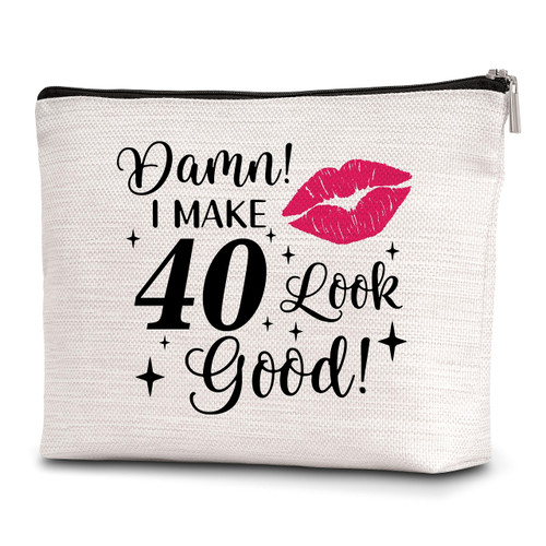Makeup Bag Gifts for 40 Year Old 40th Birthday Gifts for Women Cosmetic Travel Bag Happy Birthday Gifts for Women Mom Wife Sister Best Friend Coworker Colleague Boss Aunt-B29