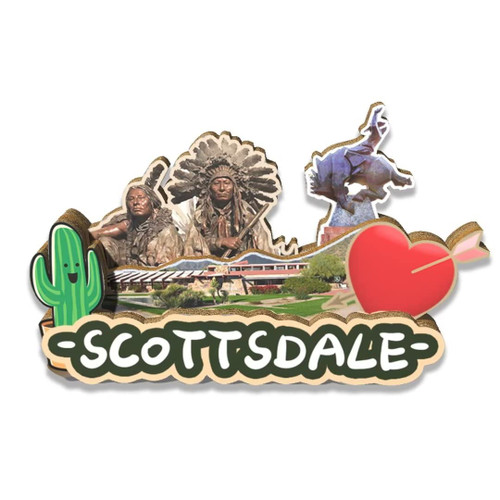 USA Scottsdale Magnet Fridge Magnet Wooden 3D Landmarks Travel Collectible Souvenirs Decoration Handmade2