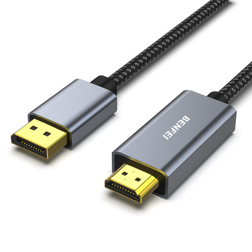 BENFEI DisplayPort to HDMI, DisplayPort (DP) to HDMI 10 Feet Cable Compatible with HP, ThinkPad, AMD, NVIDIA, Desktop and More - Male to Male, Space Grey BENFEI DisplayPort to HDMI, DisplayPort (DP) to HDMI 10 Feet Cable Compatible with HP, ThinkPad, AMD, NVIDIA, Desktop and More - Male to Male, Space Grey