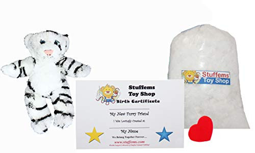 Make Your Own Stuffed Animal Mini 8 Inch White Tiger Kit - No Sewing Required!