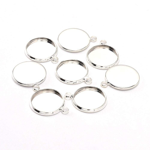 20pcs/lot 25mm Round Cabochon Base Tray Bezels Blank Setting Supplies for Jewelry Making Findings DIY Making Necklace Bracelet Pendant (Silver, 25mm(1 inch)) 20pcs/lot 25mm Round Cabochon Base Tray Bezels Blank Setting Supplies for Jewelry Making Findings DIY Making Necklace Bracelet Pendant (Silver, 25mm(1 inch))