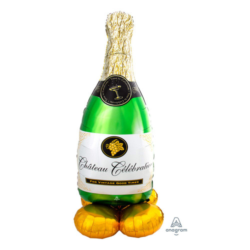 amscan 60" Anagram Bubbly Wine Bottle Airloonz Foil Balloon, Multicolor amscan 60" Anagram Bubbly Wine Bottle Airloonz Foil Balloon, Multicolor