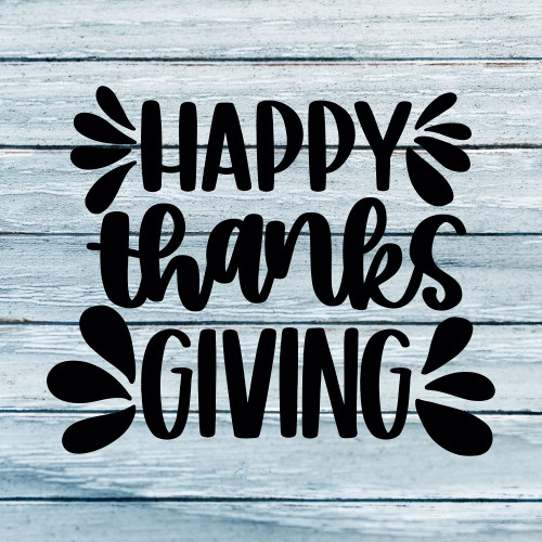 Happy Thanksgiving - Funny Thanksgiving Wall Decals - Thanksgiving Quotes Stickers Fall Autumn Pumpkin Decor Decorations Home Kitchen Window Car Laptop ADSV4828