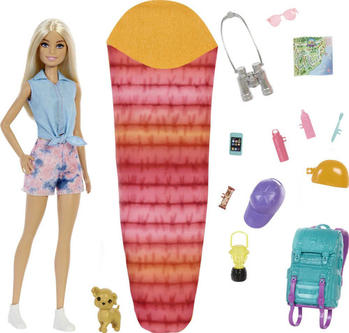 Barbie It Takes Two Doll & Accessories, Malibu Camping Playset with Doll, Pet Puppy & 10+ Accessories Including Sleeping Bag Barbie It Takes Two Doll & Accessories, Malibu Camping Playset with Doll, Pet Puppy & 10+ Accessories Including Sleeping Bag