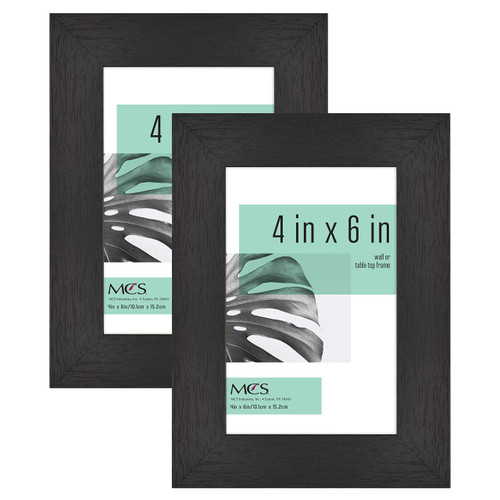 MCS Studio Gallery Frame, Black Woodgrain, 4 x 6 in, 2 pk