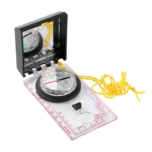 Military Sighting Compass,Multi Functional Compass with Mapping Ruler and Mirror Emergency Kit,Waterproof Boy Scout Compass for Camping Hiking Hunting Outdoor, Military Sighting Compass,Multi Fun